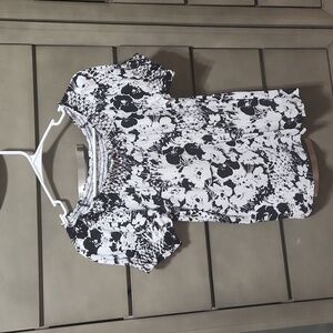 Lauren Ralph Lauren ladies floral black and white top